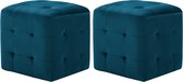 Decoways - Nachtkastjes 2 stuks 30x30x30 cm fluweel blauw