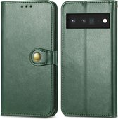 Google Pixel 6 Pro Hoesje - Mobigear - Snap Button Serie - Kunstlederen Bookcase - Groen - Hoesje Geschikt Voor Google Pixel 6 Pro