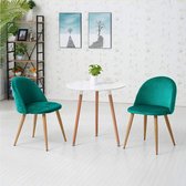 Furnibella Eetkamerstoelen, 2 stuks, fluweel, eetkamerstoelen, gevoerde zitting, keukenstoelen, woonkamerstoelen, thuismeubels, roze/grijs/groen (groen, 2 stuks)