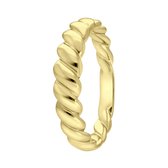 Zilveren goldplated ring twisted