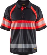 Blaklader UV-Poloshirt High Vis Klasse 1 3338-1051 - Zwart/High Vis Rood - L