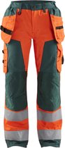 Blaklader Dames werkbroek High Vis met spijkerzakken 7156-1811 - High Vis Oranje/Groen - C38