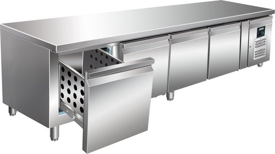 Onderbouw koelwerkbank | 4 lades | 420L | Geforceerd, -2°C/+8°C | Saro Model UGN 4100 TN-4S | 323-3117