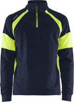 Blaklader Sweatshirt met High Vis zones 3550-1158 - Marine/High Vis Geel - XL