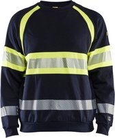 Blaklader Multinorm sweatshirt 3459-1762 - Marine/High Vis Geel - M