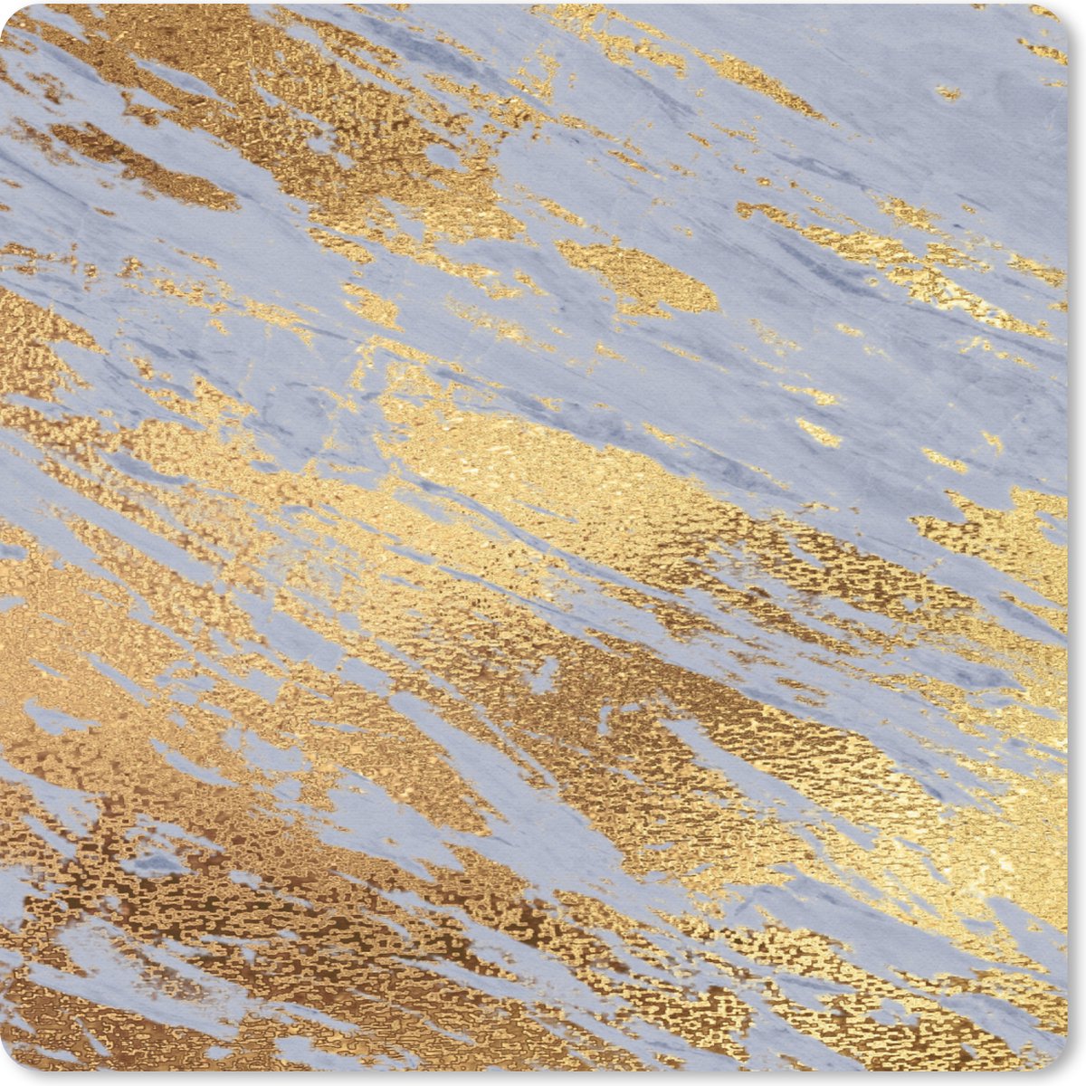 Muismat 30x30 cm - Mousepad Marmer - Patronen - Goud - Blauw - Muismatten