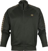 Fred Perry - Gold Tape Track Jacket Donkergroen - L - Modern-fit