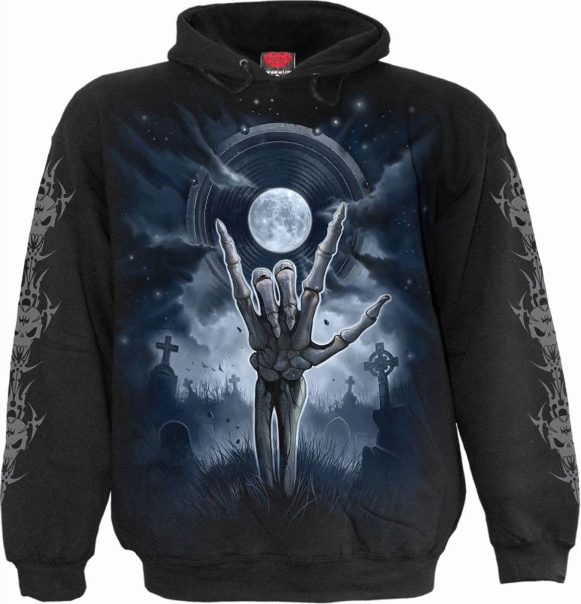 Spiral Hoodie/trui -XL- GRIM ROCKER Zwart