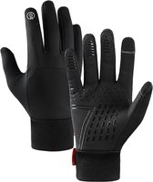 Proofy Premium Handschoenen Zwart - Maat L - Water en Winddicht - Handschoenen voor sport - Zwart - Clipje voor bewaren - Touchtip Smartphone