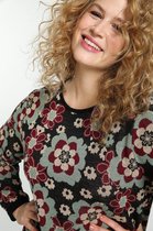 Paprika Dames Jacquardtrui met bloemenprint - Trui - Maat 44