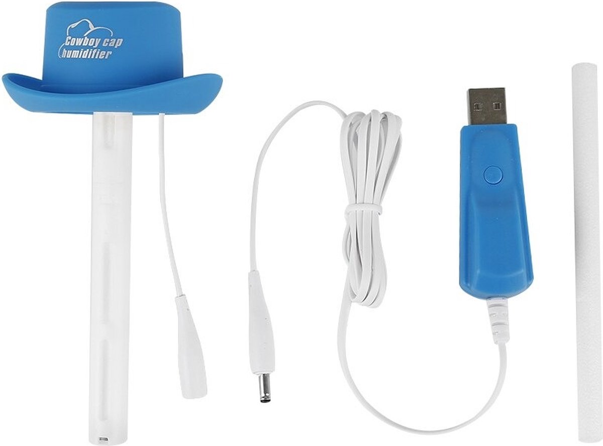 Mini USB draagbare luchtbevochtiger - Ultrasone luchtreiniger - Mistmaker - Diffuser voor etherische olie - Blauw