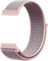 Strap-it Smartwatch bandje 18mm - zacht nylon bandje geschikt voor Garmin Vivoactive 4s - 40mm / Vivomove 3s - 39mm / Venu 2s - 40mm - roze