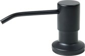 Mizzo Inbouw Zeepdispenser 300ML - Zeeppompje Zwart 360° draaibaar - 26-31mm gat in spoelbak of keukenblad - Gebogen Mond - Mat Zwart