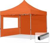 Vouwpaviljoen, vouwtent, 3x3m - 2 zijpanelen 32mm ALU, paviljoen, partytent PES300, 100% waterdicht, oranje