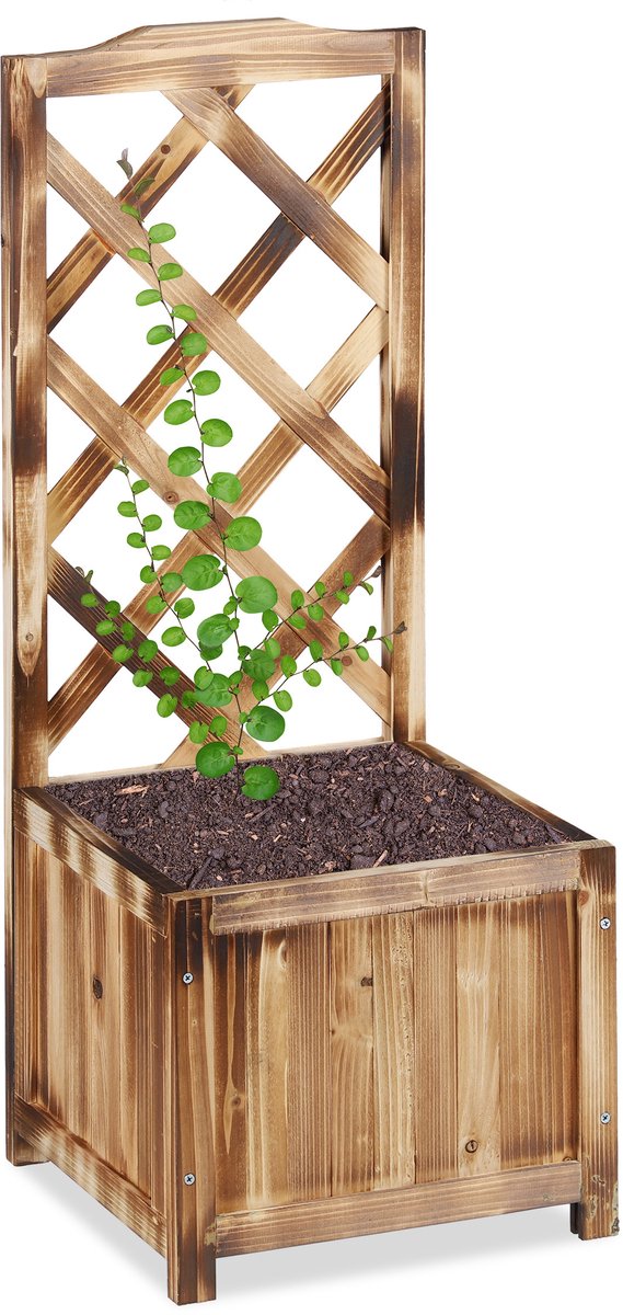 Plantenbak met klimrek - 20 liter - 90 cm - buiten - hout