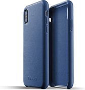 Mujjo - Full Leather Case iPhone X/Xs | Blauw
