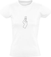 Snapping Fingers Heart | Dames T-shirt | Wit | Knippende vingers | Hart | Liefde | Love