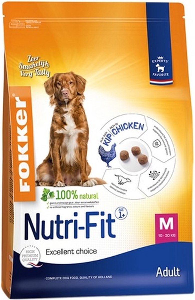 Fokker nutri-fit adult medium hondenvoer 13 kg
