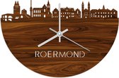 Skyline Klok Roermond Palissander hout - Ø 40 cm - Woondecoratie - Wand decoratie woonkamer - WoodWideCities
