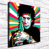 Pop Art Keith Richards Canvas - 90 x 90 cm - Canvasprint - Op dennenhouten kader - Geprint Schilderij - Popart Wanddecoratie