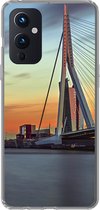 Geschikt voor OnePlus 9 hoesje - Rotterdam - Erasmus - Zonsondergang - Siliconen Telefoonhoesje
