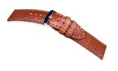 Horlogeband-22mm-echt leer-heren-Bruin -met Stiksel -Vlak -22  mm