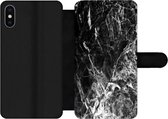 Étui portefeuille pour iPhone XS MAX - Marbre - Pierre - Luxe - Avec poches - Étui portefeuille avec fermeture magnétique