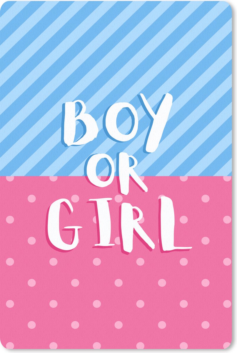 Muismat - Mousepad - Boy or Girl - Design - Gender reveal - Baby - Zwangerschap - Spreuken - 18x27 cm - Muismatten