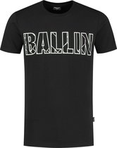 Ballin Amsterdam -  Heren Regular Fit   T-shirt  - Zwart - Maat S