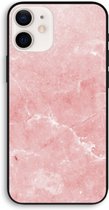 Case Company® - iPhone 12 hoesje - Roze marmer - 100% Biologisch Afbreekbaar - Duurzaam - Biodegradable Soft Case - Milieuvriendelijke Print op Achterkant - Zwarte Zijkanten - Bescherming Ove