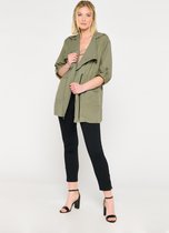 LOLALIZA Korte trenchcoat met trekkoord - Khaki - Maat S