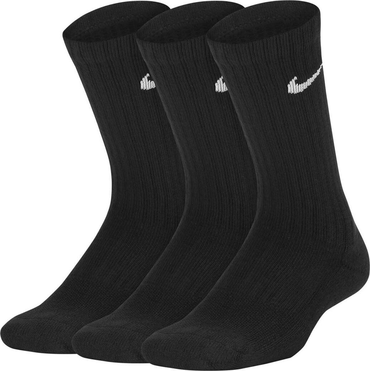Nike - Everyday Cushioned Crew - 3 Paar Sokken - 38 - 42 - Zwart | bol.com
