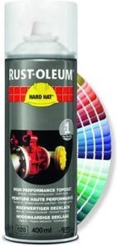 Spuitbus RUST-OLEUM HARD HAT met kleurenpalet.