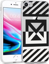 iMoshion Hoesje Geschikt voor iPhone 7 / 8 / SE (2020) / SE (2022) Hoesje Siliconen - iMoshion Design hoesje - Transparant / Graphic Stripes
