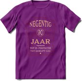 90 Jaar Legendarisch Gerijpt T-Shirt | Bordeauxrood - Ivoor | Grappig Verjaardag Cadeau | Dames - Heren | - Paars - M