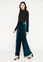 LOLALIZA Lange plissé broek - Groen - Maat M