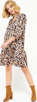 LOLALIZA Babydoll jurk met luipaard print - Camel - Maat 36