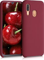 kwmobile telefoonhoesje voor Samsung Galaxy A40 - Hoesje met siliconen coating - Smartphone case in rabarber rood