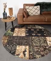 Rond patchwork vloerkleed Ancient Olive No.4 120 cm rond