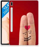 TPU Siliconen Hoesje Geschikt voor Samsung Galaxy Tab S7FE Super als Cadeau voor Vrouw Liefde met doorzichte zijkanten