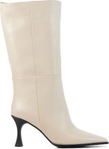 Lina Locchi Enkellaarsjes Dames / Laarzen / Damesschoenen - Leer        - L1112 - Gebroken wit - Maat  39