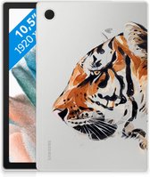 Coque Samsung Galaxy Tab A8 2021 Siliconen Cover Designs Tiger avec côtés transparents