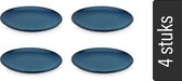 vtwonen - Borden - Set van 4 - Porselein - Donkerblauw - Ø 23cm