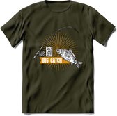 Big Catch - Vissen T-Shirt | Grappig Verjaardag Vis Hobby Cadeau Shirt | Dames - Heren - Unisex | Tshirt Hengelsport Kleding Kado - Leger Groen - XXL