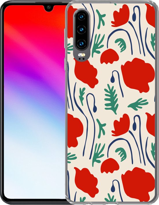 Coque Huawei P30 - Fleurs - Rose - Motifs - Coque de téléphone en Siliconen