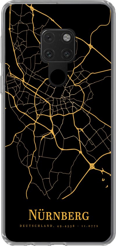 Coque Huawei P40 Lite - Nürnberg - Carte - Or - Coque de téléphone en Siliconen