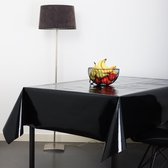 Raved Tafelzeil Glanzend Zwart  140 cm x  310 cm - Zwart - PVC - Afwasbaar
