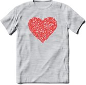 Valentijn Hart T-Shirt | Grappig Valentijnsdag Cadeautje voor Hem en Haar | Dames - Heren - Unisex | Kleding Cadeau | - Licht Grijs - Gemaleerd - XL