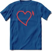 Valentijn Hart T-Shirt | Grappig Valentijnsdag Cadeautje voor Hem en Haar | Dames - Heren - Unisex | Kleding Cadeau | - Donker Blauw - L