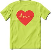 Valentijn Hart T-Shirt | Grappig Valentijnsdag Cadeautje voor Hem en Haar | Dames - Heren - Unisex | Kleding Cadeau | - Groen - M